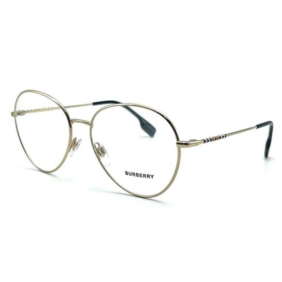 NEW BURBERRY BE1366 1109 GOLD AUTHENTIC EYEGLASSES 56-16 140 - Picture 1 of 3